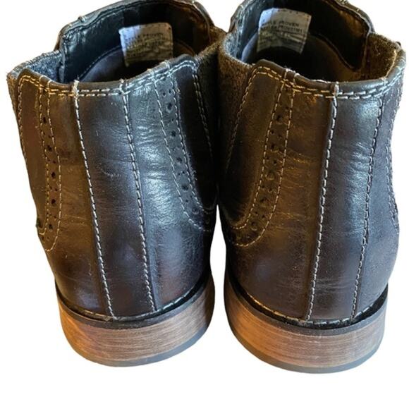 Steve Madden Men’s Size 9 Proven Style Chelsea Boot In Black Leather Gray Fabric - Picture 4 of 8
